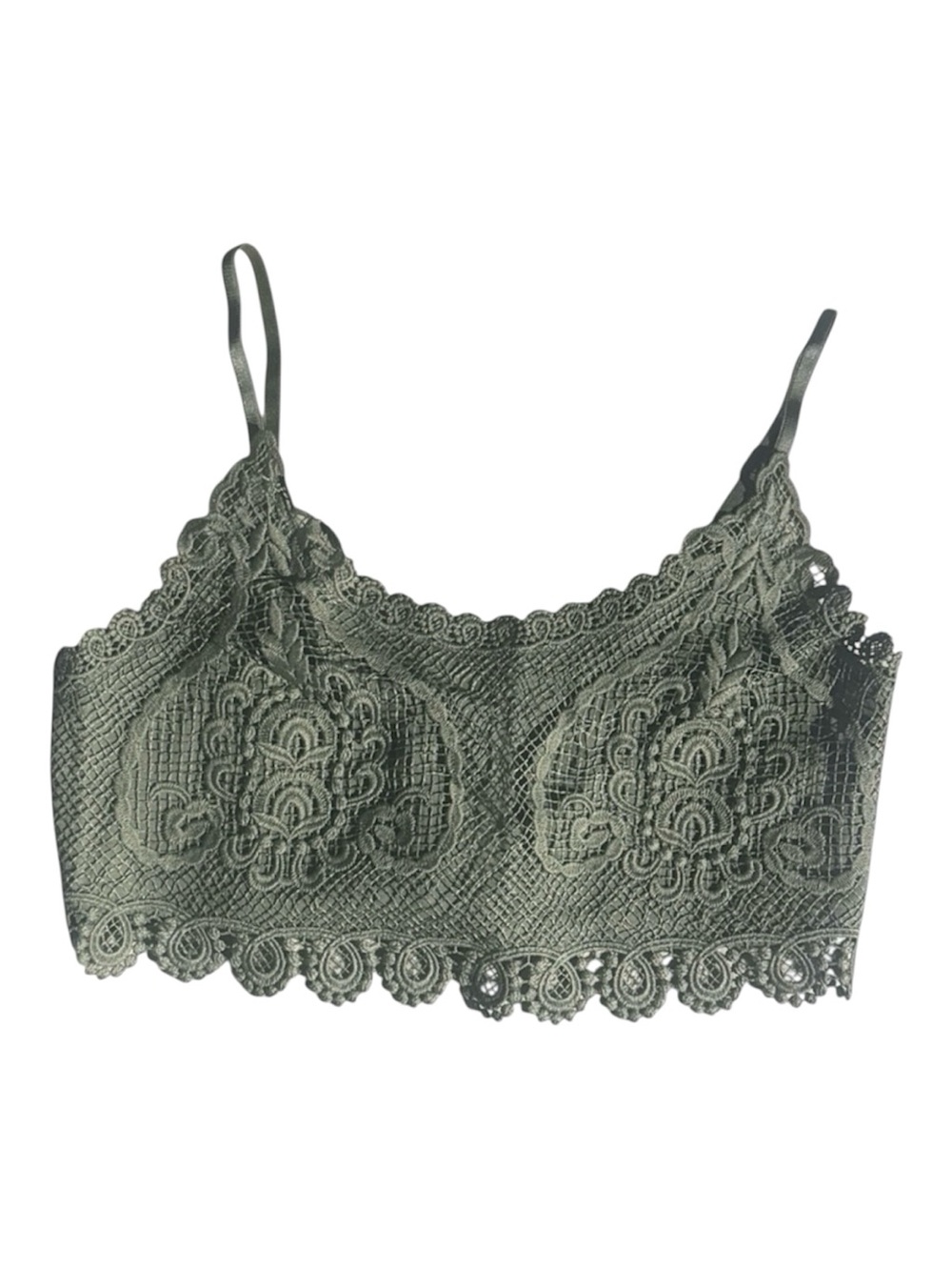 Topshop Women’s Sage Green Crochet Lace Bralette Size 2